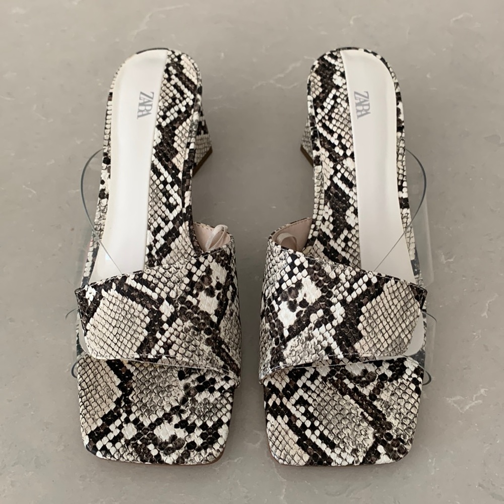 ZARA snake print heel sandals